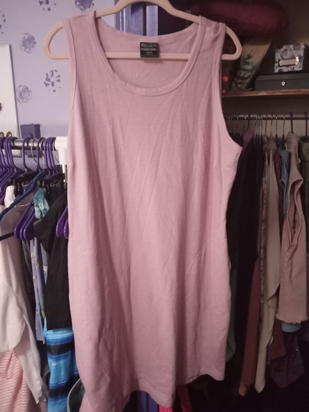 32 Degrees Pink Crew Neck Tank Ribbed Dress